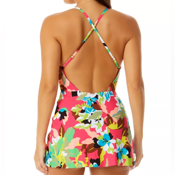 NWT Anne Cole Swim Dress With Skirted Bottom Size 8 - Picture 2 of 5